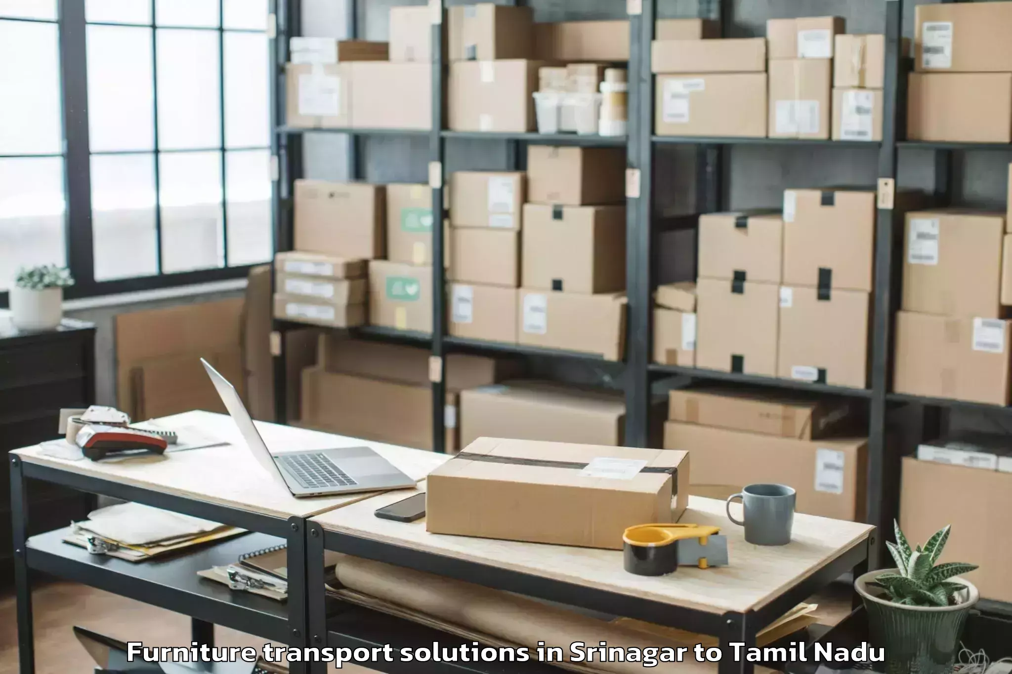 Book Srinagar to Nandambakkam Furniture Transport Solutions Online